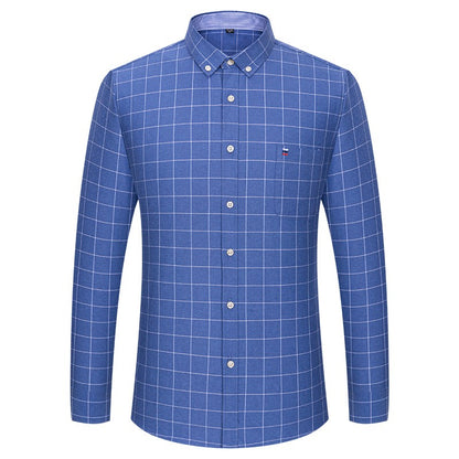 over size 7XL100%Cotton Oxford long-sleeve shirts for men slim fit formal plain shirt office white clothes elegant business tops