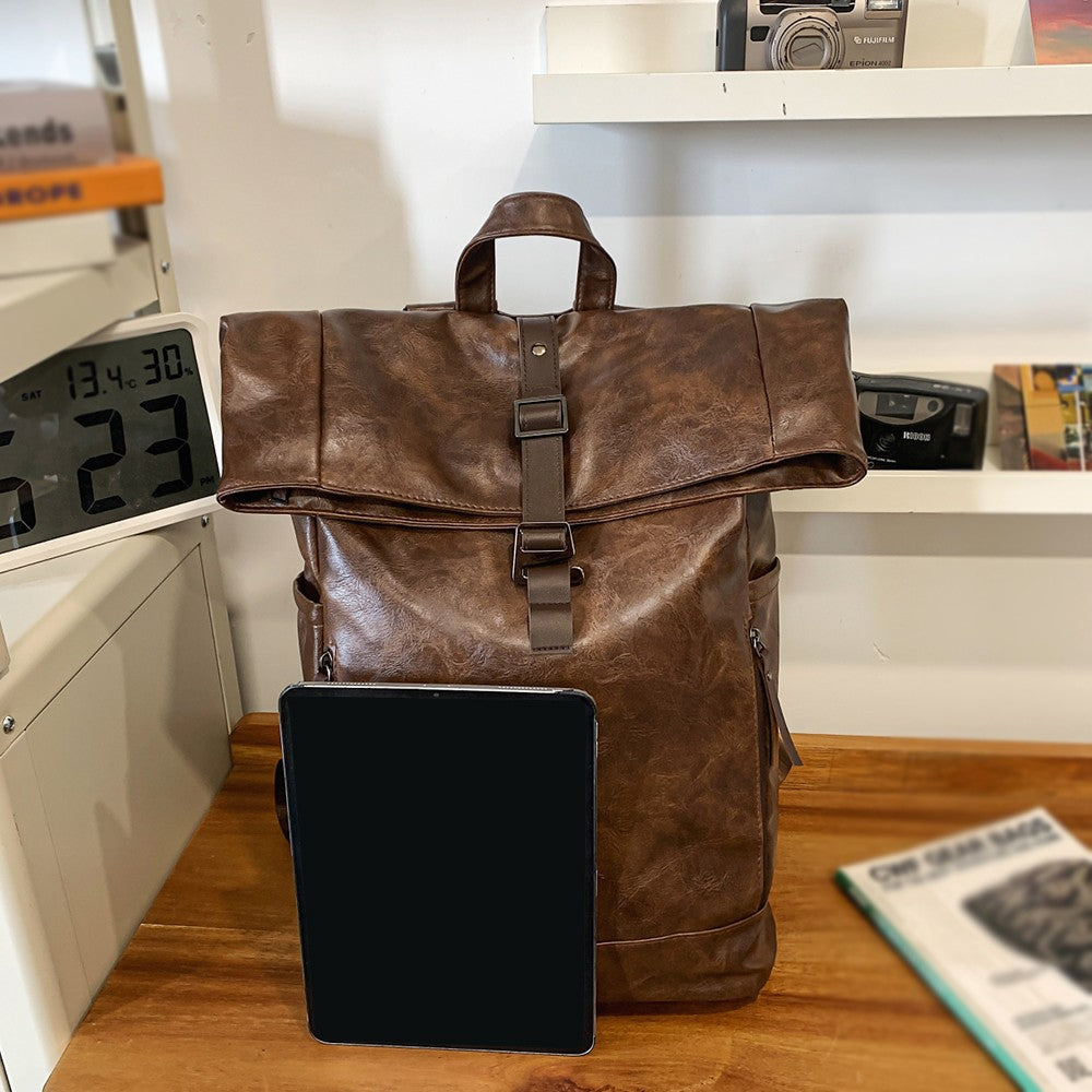 Advanced Retro Backpack for Men, Fashionable and Versatile, Trendy Brand Casual Backpack, Computer Travel Backpack