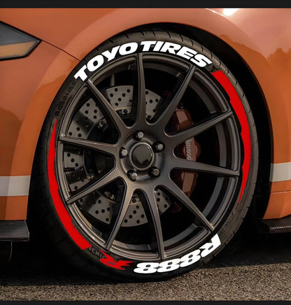 8 peças/lote Letras para pneu de carro Tuning Universal 3D PVC Permanente Adesivos de Decoração de Pneus para Motocicleta