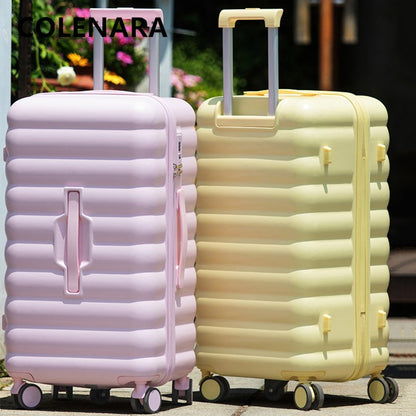 COLENARA Rolling Suitcase Large Capacity Trolley Case 20 Inches Boarding Box 22"24"26"28" ABS+PC Password Box Travel Luggage