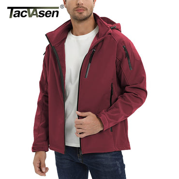 TACVASEN Fleece Lined Waterproof Jackets Mens Jacket Coats Outdoor Safari Windbreaker Winter Warm Work Jacket Outwear Windproof
