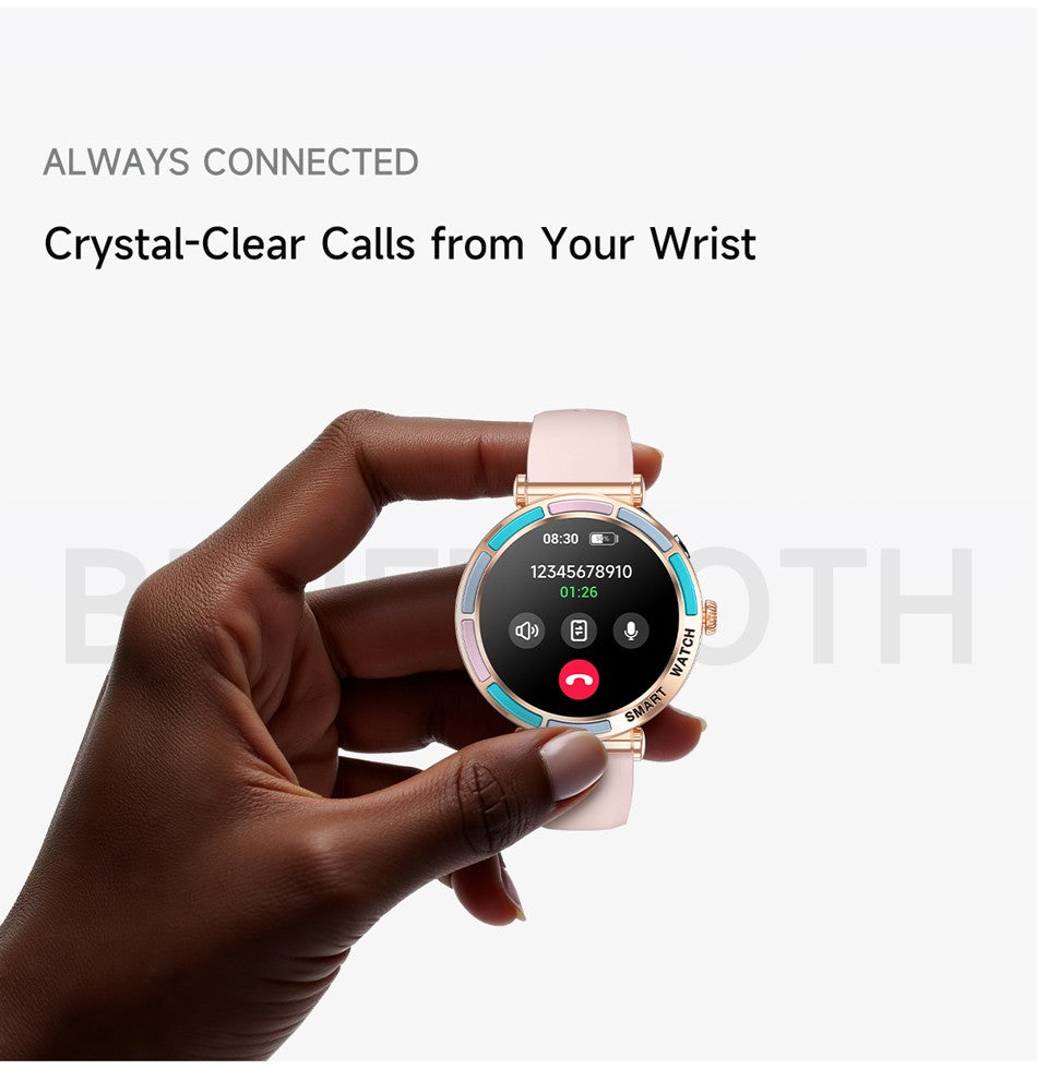 2025 Novo Smartwatch Feminino da Moda Tela HD 360*360 Pulseira Esportiva Mostrador Personalizado Frequência Cardíaca Chamada de Voz Smartwatch Para Android iOS