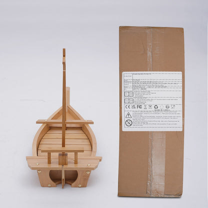 28in Bamboo Sushi Boat Serving Tray, 70cm Log Color Assembly Required Sushi Boat Serving Tray for Business or Personal Parties