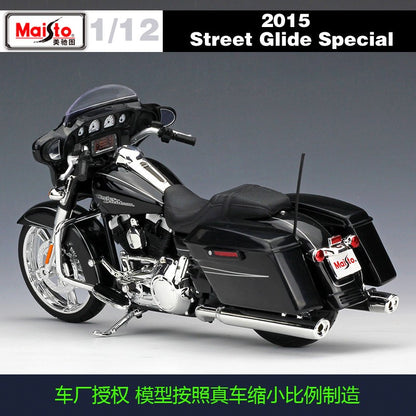 Maisto 1:12 Harley Avenue Glide 2015 Street Glide Especial Imitação Liga Moto Modelo Brinquedo Presente Coleção Exposição