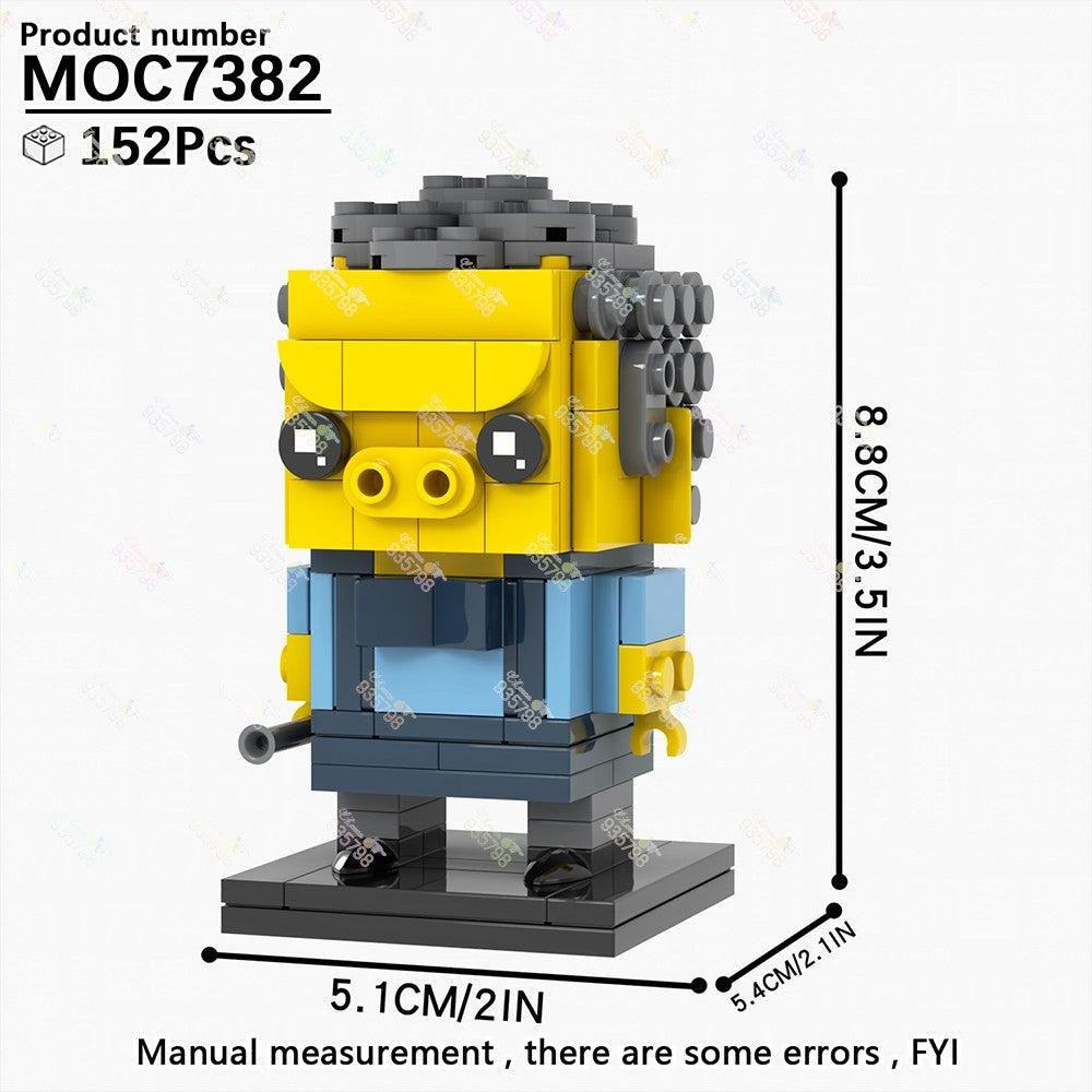 MOC Animação Série Bonecos para Montar Brickheadzed Marge Bart Maggie Homer Brinquedo DIY Modelo de Personagem Montar Tijolo Presente Infantil