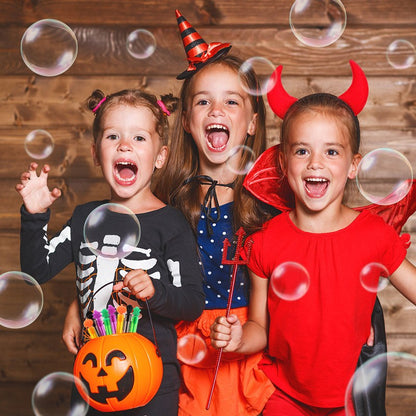 12/24Pcs Halloween Empty Bubble Soap Bottles Tube Skull Ghost Pumpkin Bubble Wands Halloween Party Trick or Treat Favors Decor
