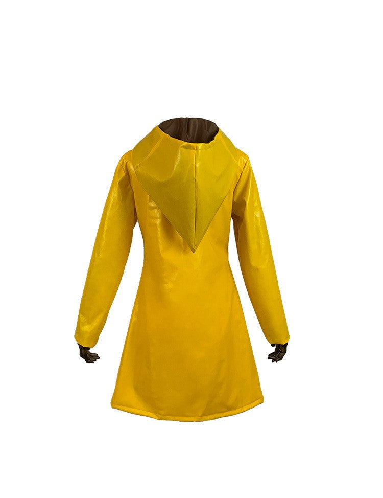 Little Nightmares Six Cosplay Costume Little Nightmare Yellow Raincoat PU Leather Cloak for Adults Children Halloween Costumes