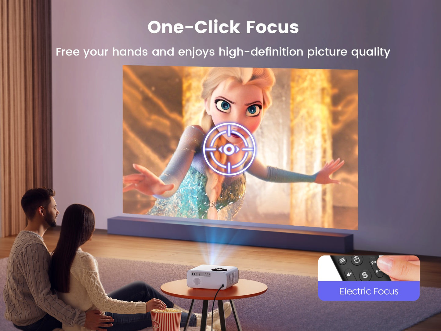 Projetor Wimius Nativo 1080P 1000ANSI Android 9.0 Projetores WiFi 6 e Keystone 4P Projetor Portátil Para Home Theater