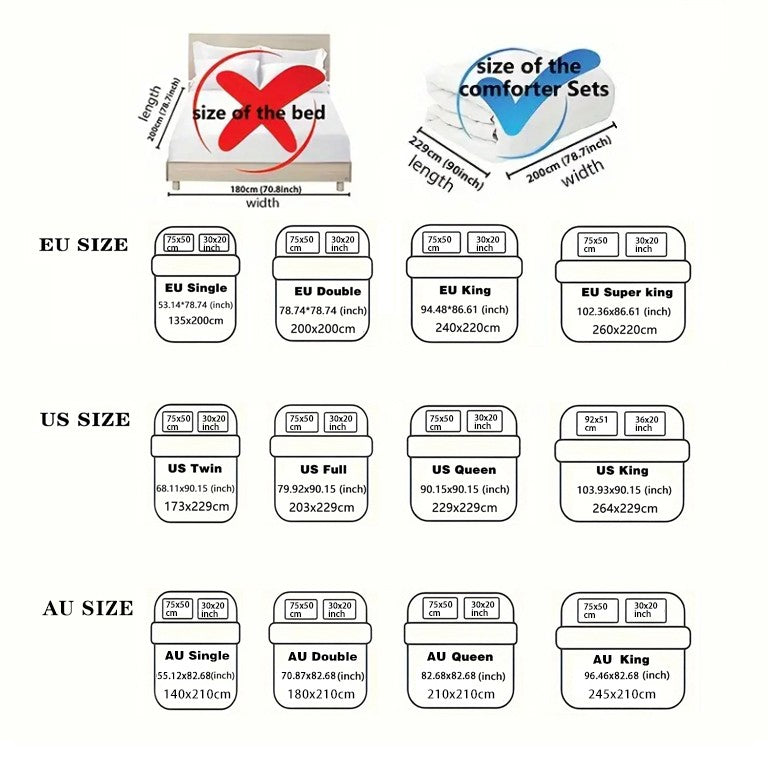 3pcs Halloween Cartoon Ghost Printed Duvet Covers, 1 Down Duvet Cover+2 Pillowcases, Coreless. Soft and Comfortable Bedding Set