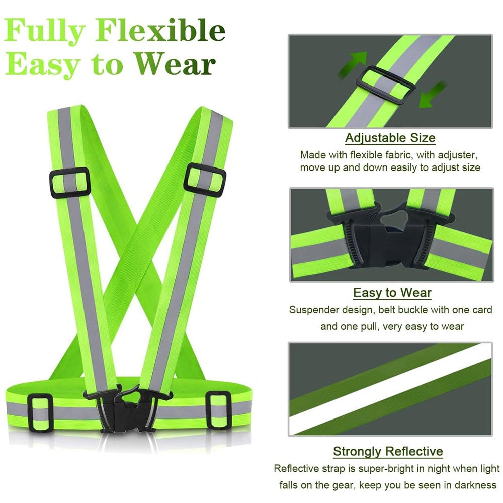1Pcs Night Running Vest High Visibility Reflective, Breathable Adjustable Safety Vest for Jogging Cycling Walking Hiking