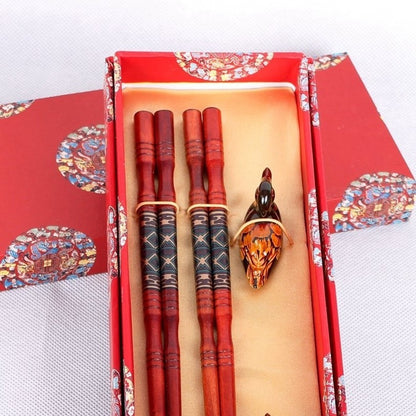 Hashis de madeira 2 pares com descanso características chinesas China Affairs apresenta melhor presente pauzinhos lembrança