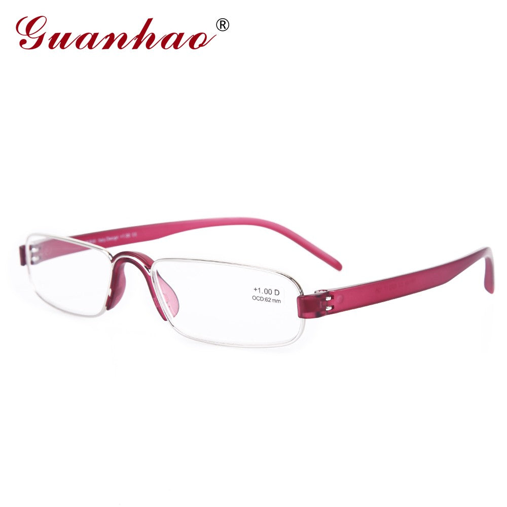 Guanhao Transparent Optical Reading Glasses Man Clear Women Presbyopia Hyperopia Reading Glasses Frame Alloy Ultralight HD View