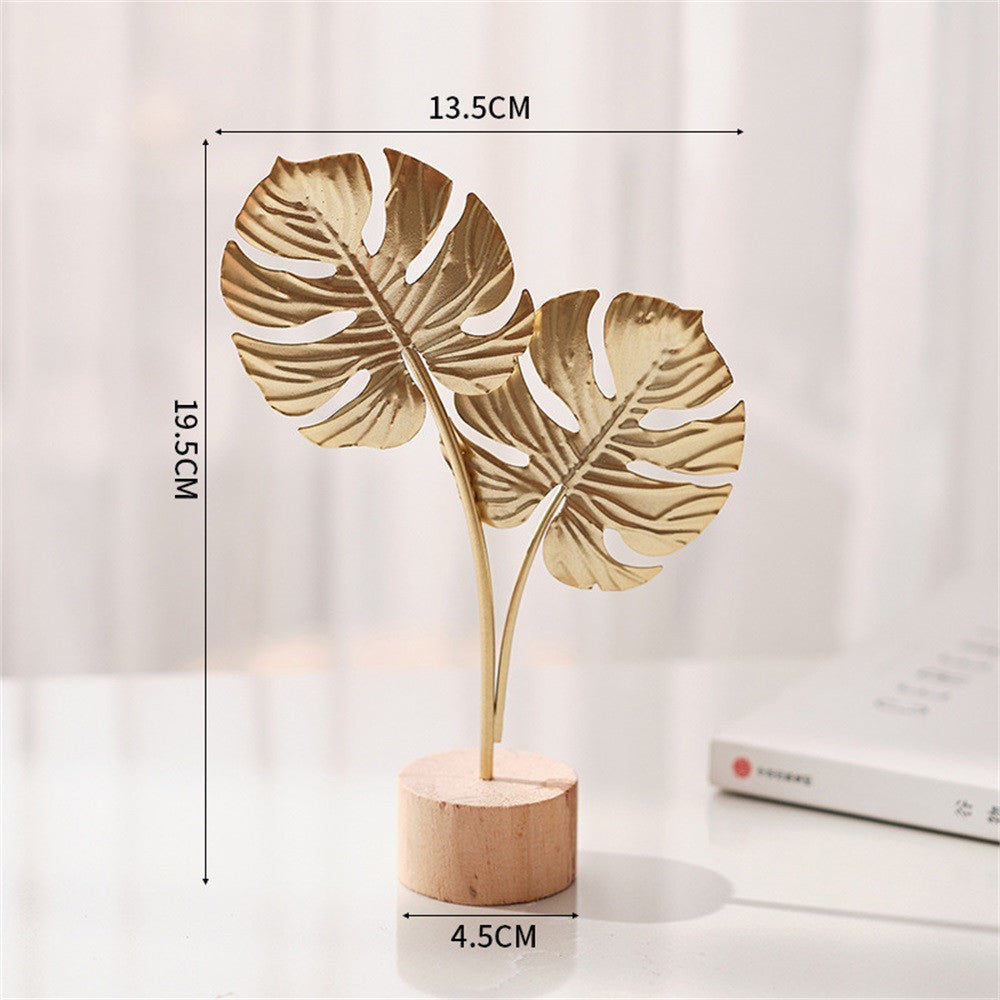 Nordic Gold Ginkgo Leaf Crafts Leaves Sculpture Luxury Living Room Decor Home Decoration Accessories Office Desktop Ornaments