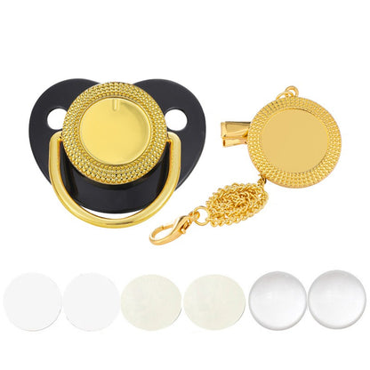 New Blank Baby Pacifier Clip Holder Set Personalized Newborn Dummy BPA Free Luxury Silicone Infant Teether Baby Soother