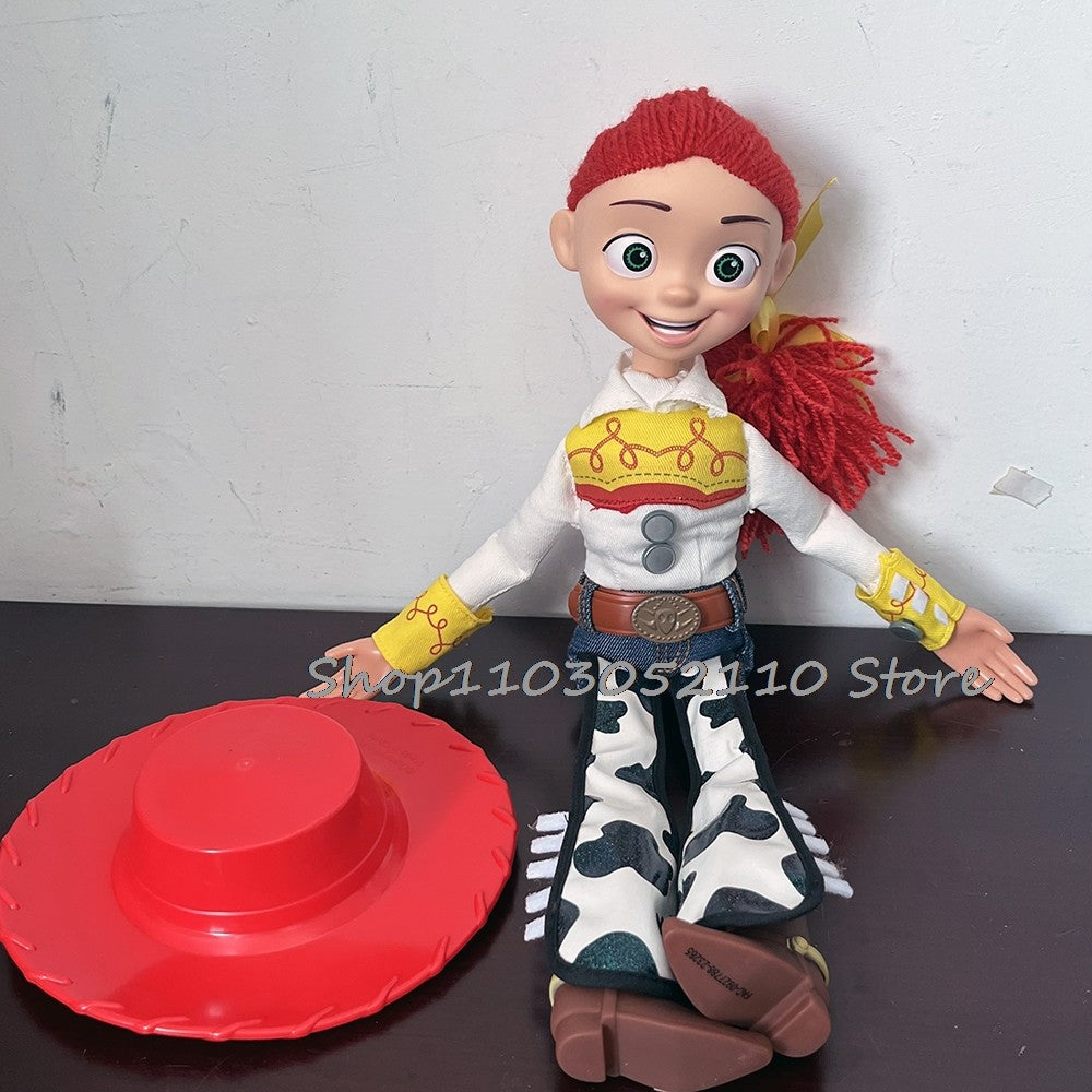 Toy Story 4 Woody e Jessie Articulados com Falas Canto Macio Fofo Anime Figura Decoração Modelo Presente de Aniversário Brinquedos