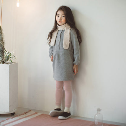 Girls Fleece-Lined Thermal Leggings Children Winter Thickened Warm Comfortable Outdoor Pants Kids Solid Color Casual Bottoms