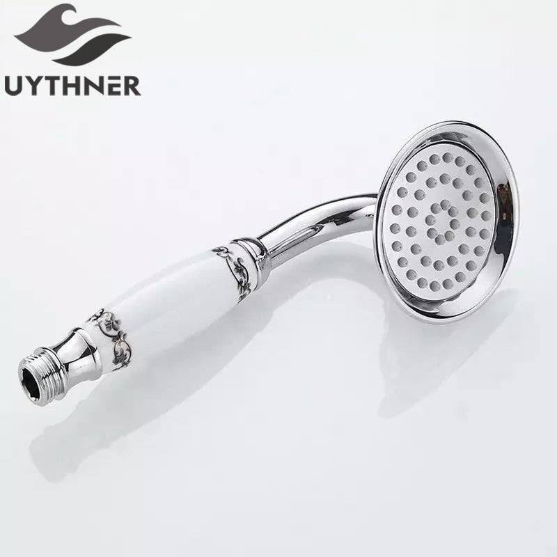 Ducha Chuveiro Banheiro Vintage Cerâmica Latão Montado Parede Torneira Pulverizador Acessório Hardware Chuveirinho