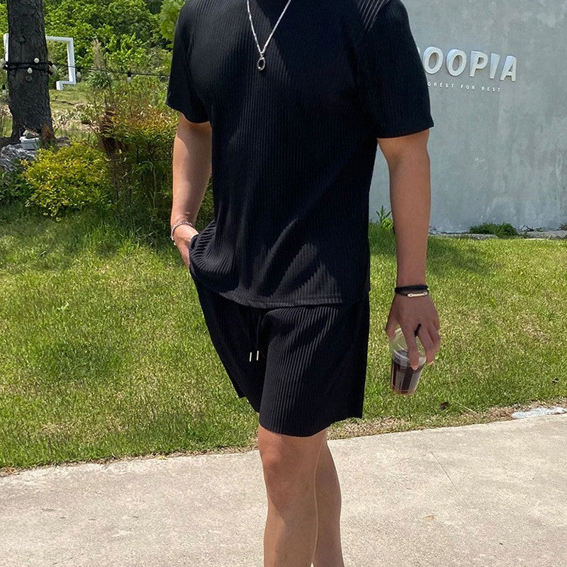 Men's Summer Quick Dry Breathable Gym Fitness Sports Running Ruffled Casual Shorts Workout Jogger Short Pants Loose Sweatpants