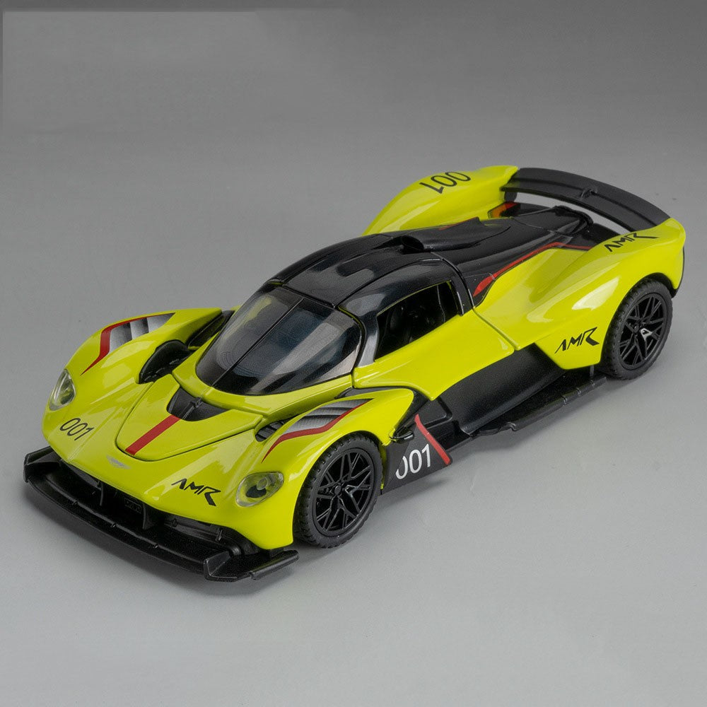 1:32 Valkyrie Vulcan Liga Carro Esportivo Modelo de Brinquedo de Metal Fundido Porta Aberta Luz de Som Carro Miniatura Puxar para Trás Menino Presente de Natal
