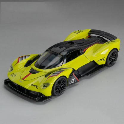 1:32 Valkyrie Vulcan Liga Carro Esportivo Modelo de Brinquedo de Metal Fundido Porta Aberta Luz de Som Carro Miniatura Puxar para Trás Menino Presente de Natal