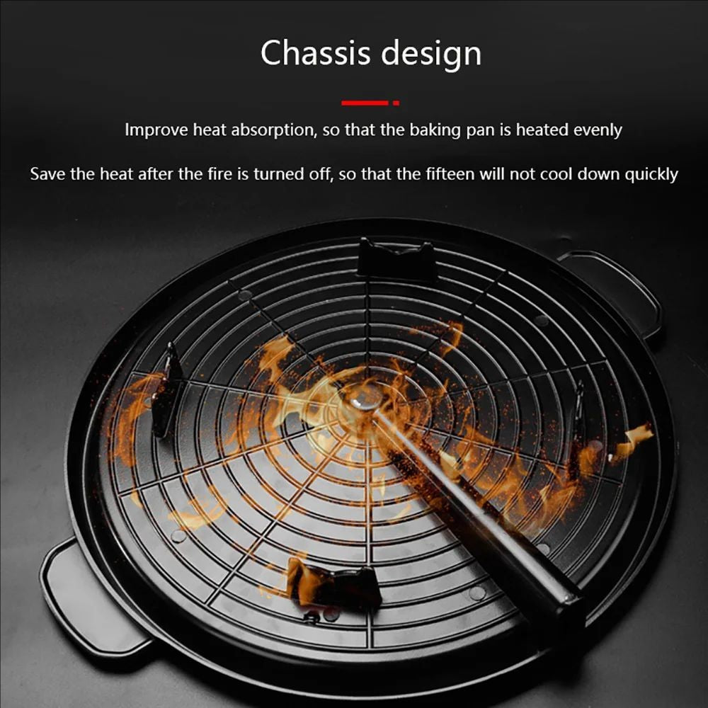 DEOUNY Korean BBQ Grill Pan with Maifan Stone Coated Surface Non-Stick Camping Frying Pan Portable BBQ Grill Plate for Outdoor