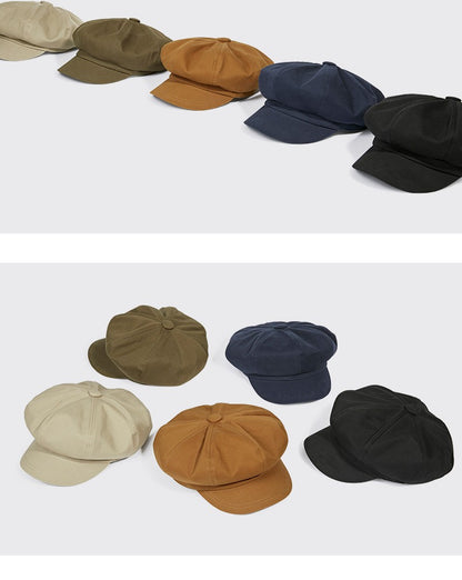 Beret Men's Fashion Spring and Summer Versatile Newsboy Cap Painter's Cap British Vintage Hat Octagonal Cap for Men and Women