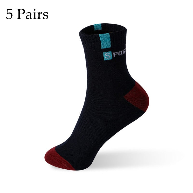 5 Pairs Size 37-43 Men Bamboo Fiber Autumn Winter Men Socks Breathable Cotton Sports Sock Breathable Deodorant Business Socks