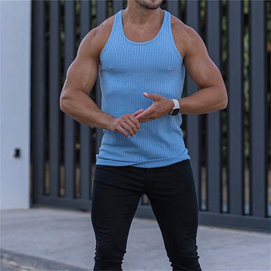 2024 new Men fitness gym Tank top men Fitness sleeveless shirt Male black breathable Sports vest Undershirt Gyms Running vest