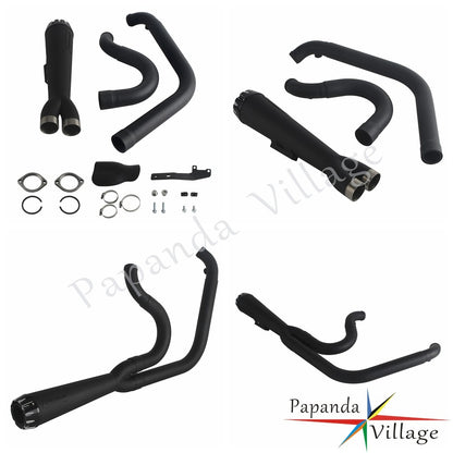 Motorcycle Full Exhaust Pipe Exhausts System Mufflers For Harley Dyna Wide Super Glide Fat Street Bob Low Rider FXDF 2006-2017