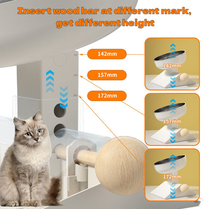 Tigelas Elevadas para Cães de Pequeno e Médio Porte e Gatos, Suporte Elevado Ajustável em 3 Alturas com Tigelas de Comida em Aço Inoxidável 304