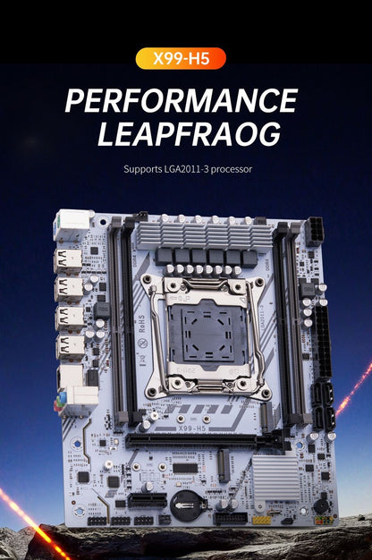 QIYIDA X99 Motherboard Set Kit With LGA2011-3 Xeon E5 2630 V4 CPU DDR4 16GB REG ECC memory PCI 16x NVME M.2 SATA x99 H5