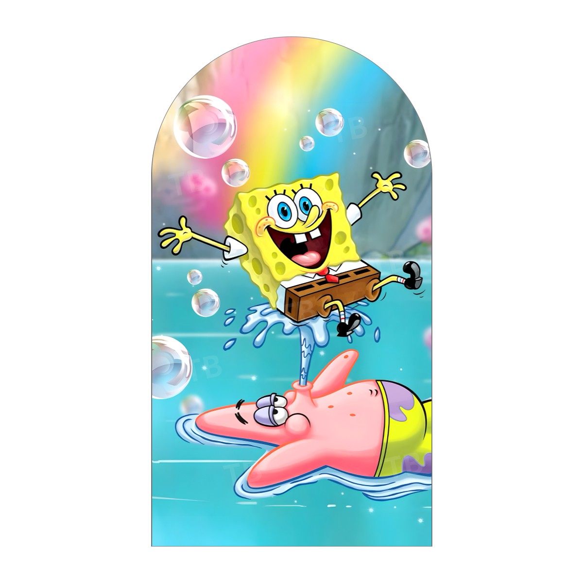SpongeBob Theme Arch Backdrop Cover Squidward Patrick Baby Shower Kids Birthday Party Decoration Photograph Background Wall