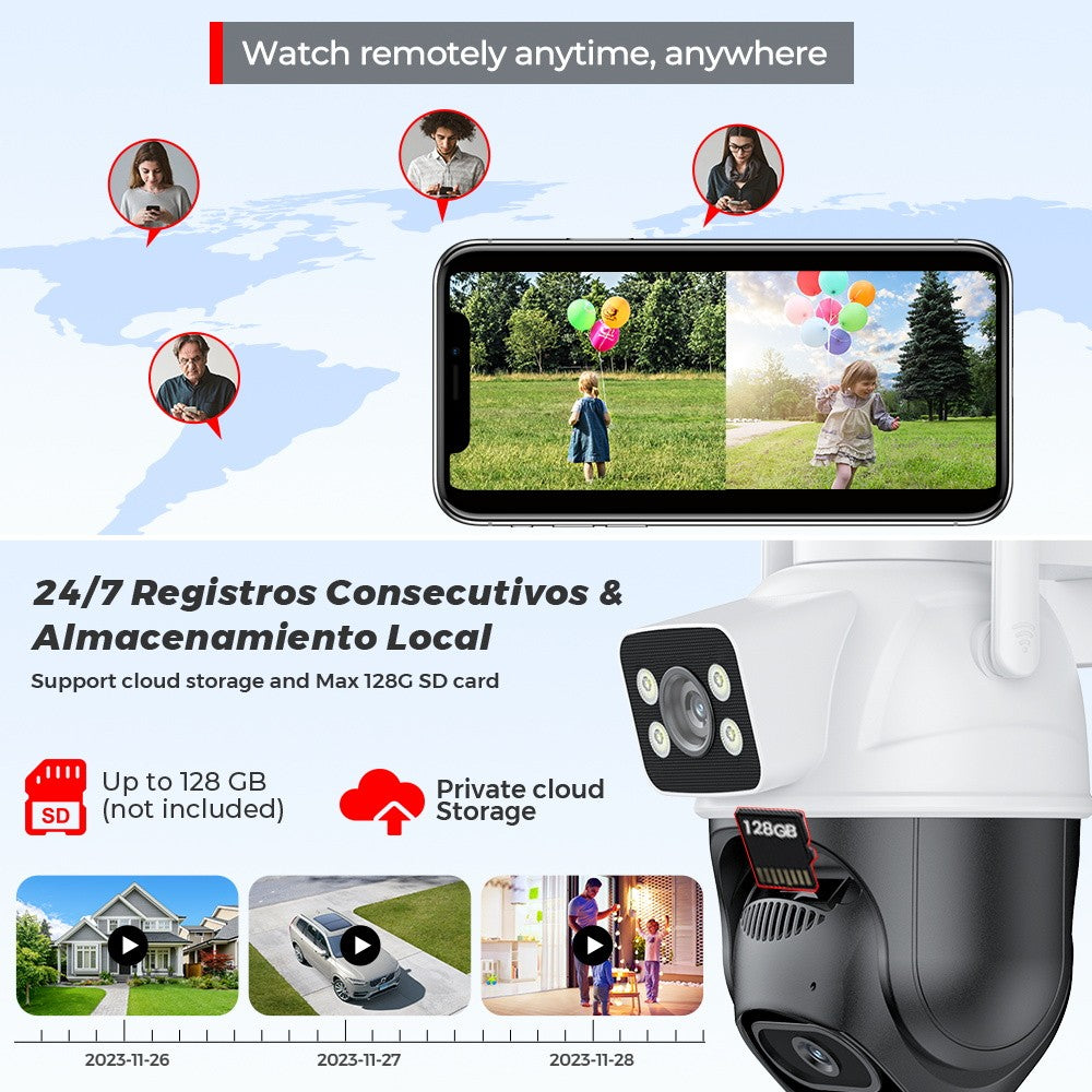 4K 8MP Wifi PTZ Camera Dual Lens Dual Screen Wireless Outdoor IP Camera Auto Tracking Security CCTV P2P Video Surveillance iCSee