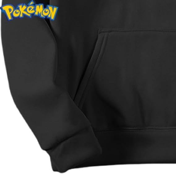 Beige Cotton Pokemon Hoodie Set with Lucario Character Back Print and Sleeve Text Design Long Sleeve Casual Outfit Unisex