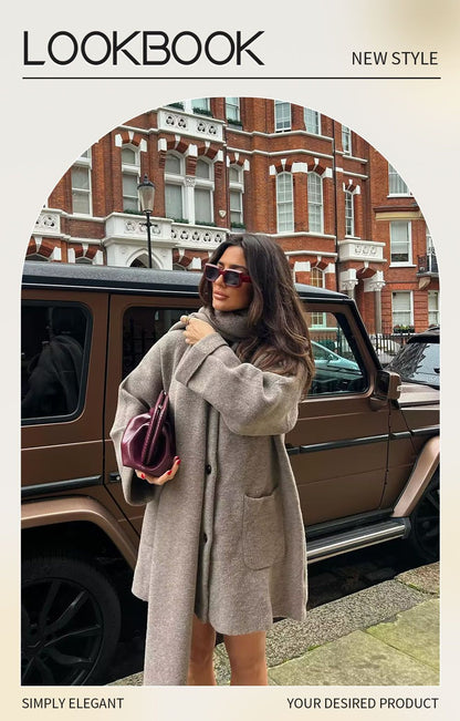 Winter New Product Women's Fashion and Casual 100 Pairs Scarf Short Knitted Coat Coat