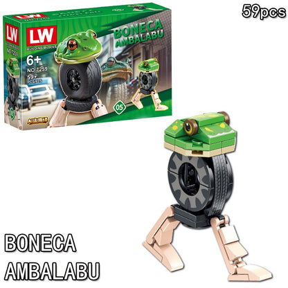 Animais Brainrot Italianos Tung Tung Tung Sahur Blocos de Montar Tralalelo Tralala Tubarão Brinquedo de Blocos Presente para Crianças Caixa Surpresa