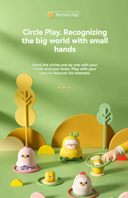 Stacking Toy Baby Russian Nesting Dolls Baby Teething Rings Infant Educational Stacking Cups Toy