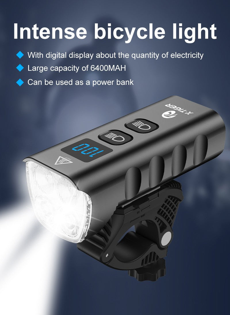 X-Tiger Bike Light Headlight Bicycle Lamp With Power Bank Rechargeable LED 5200mAh MTB Bicycle Light Flashlight Bike Accessories