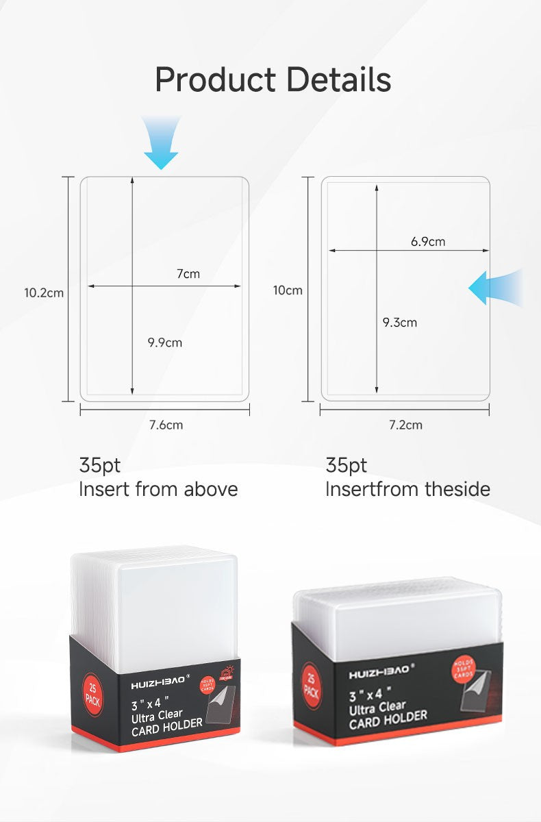 Cards colecionáveis de alta qualidade 3"x 4" 35PT para Top Loaders, sleeves para proteção de cards, para Pokémon, YuGiOh, Magic MTG