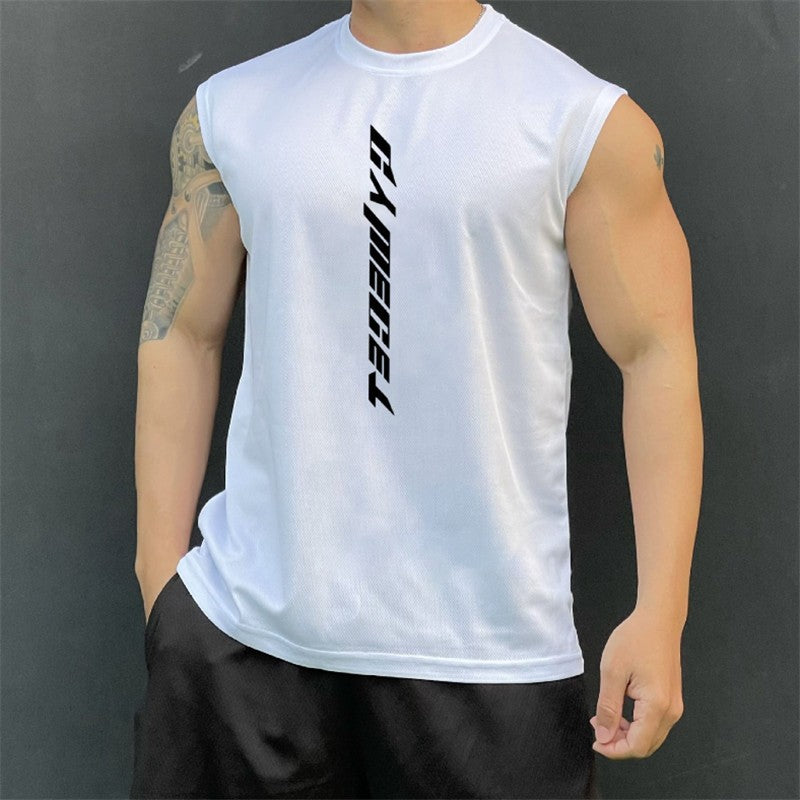 Mens Gym Tank top Man Fitness Sleeveless Shirt Male Mesh Breathable Fitness Sports Vest Undershirt Gyms Running Vest Men