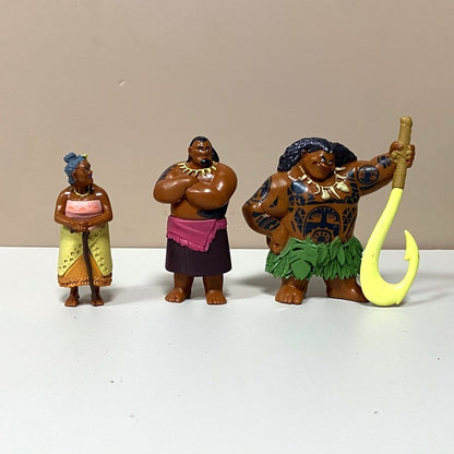 Lot 10pcs/Set  5-8CM Disney Moana Princess Moana Cheif Tui Maui Grandma Tala Pua Pig Rooster Kakamora Action Figures Decoration