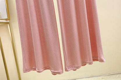 Plus size L to 6XL U-Neck Women's wide leg pants high waist Loose Long pant solid color Casual drapped trousers all match