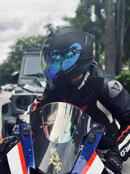 Capacete de motocicleta masculino e feminino com lente dupla antiembaçante integral para motoqueiro com pedal de cruzeiro e capacete universal para todas as estações com certificação DOT