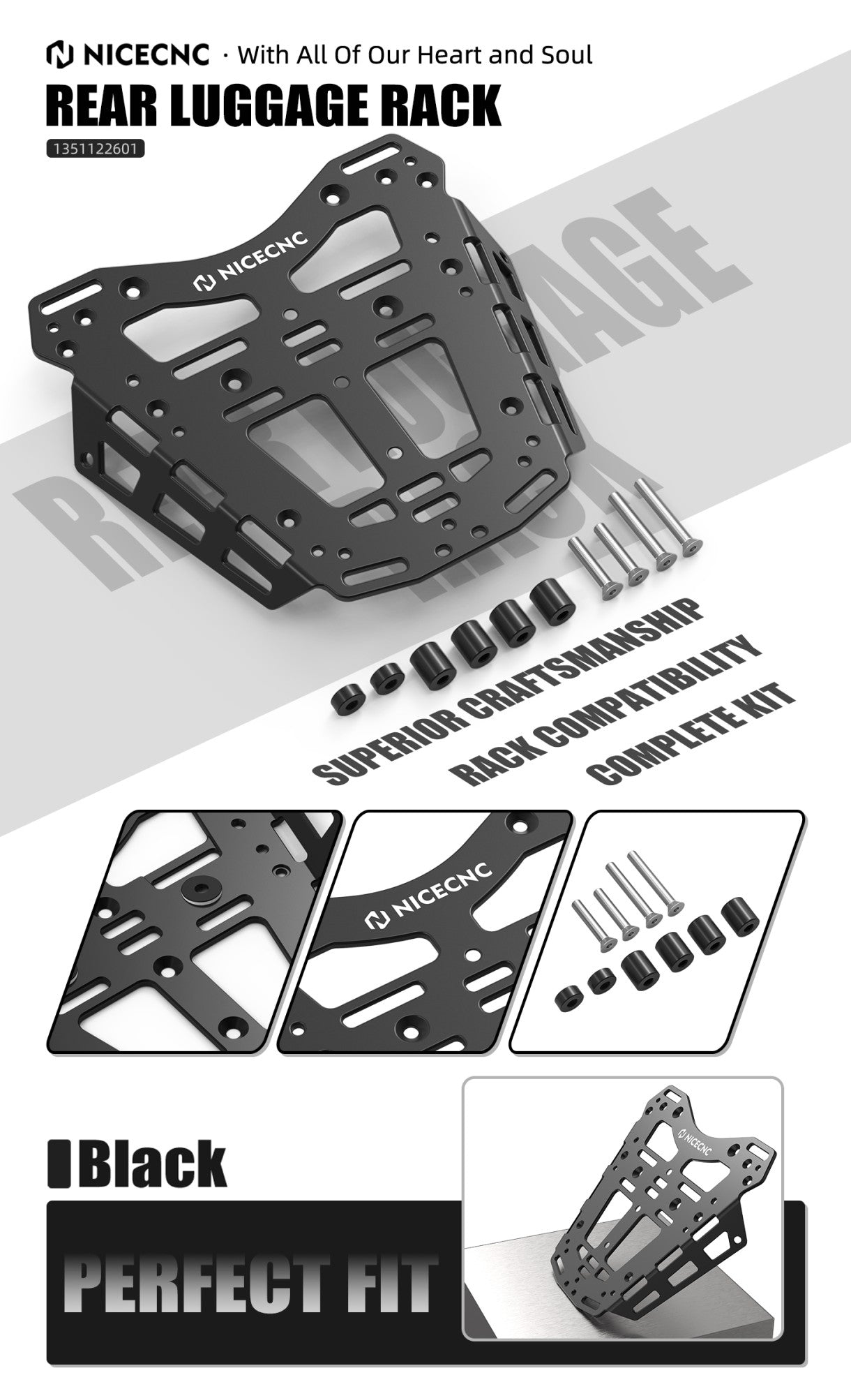 For Husqvana Norden 901 2022-2024 Luggage Rack Top Case Bracket Rack-Less Soft Luggage Tool Bag For 901 Norden 2022-2024