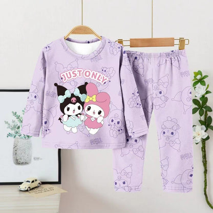 Anime Cinnamoroll Children Pajama Sets Soft Round Neck Comfortable Kids Pajama Suit Causal Loose Breathable Boys Girls Nightwear