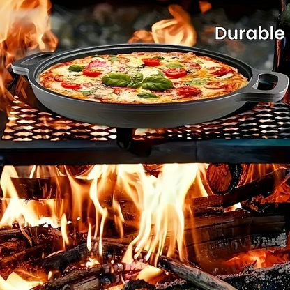 Frigideira de Ferro Fundido Multiuso 2025, Frigideira Antiaderente para Fogão e Culinária ao Ar Livre, Grelha Redonda Leve para Cozinha Doméstica