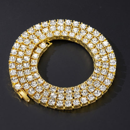 Corrente de Tênis Hip Hop 5MM, Pulseira e Colar Iced Out, Masculino, Moda Prata, Correntes de Tênis, Feminino, Gargantilha 20 polegadas, Presente Punk