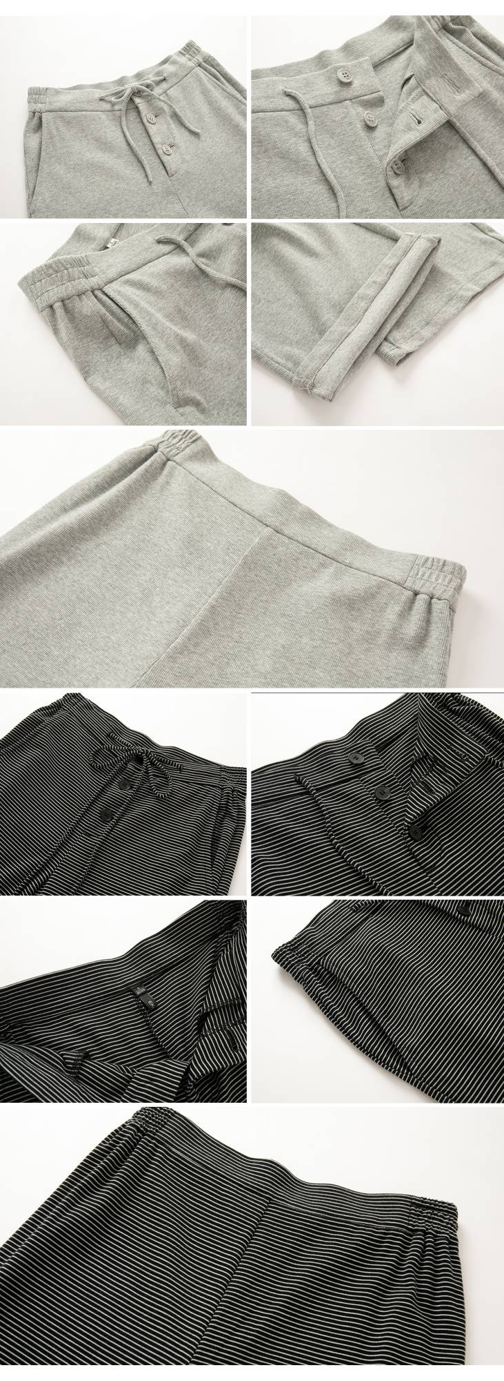 Baishiwang Silk Blend Knitted Pants Women's Summer Loose Casual Drape Long Striped Trousers Versatile Comfortable Long Pants