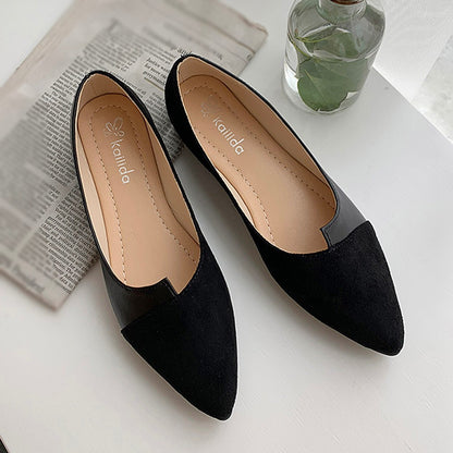 Women Splice Color Flats Fashion Pointed Toe Ballerina Ballet Flat Slip On Shoes ????????? ?????? Sandalias De Mujer Chaussure