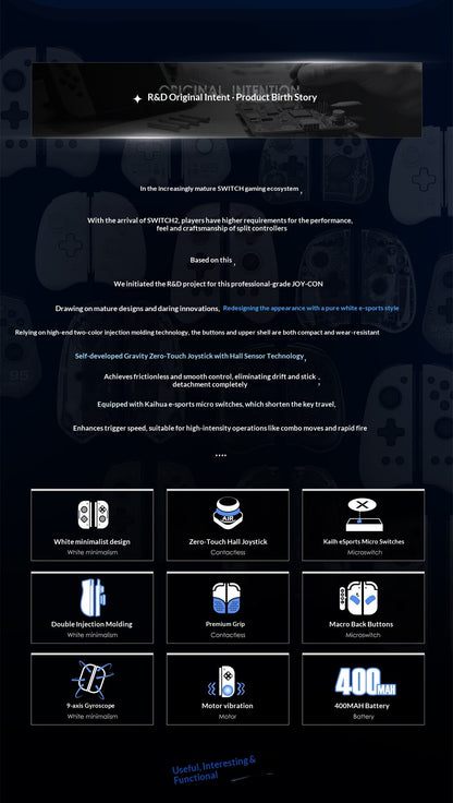 IINE Twin Lumina Wireless Joy-Con for Switch2 Bluetooth One-Tap Wake Up Console Micro Switch Buttons Hall Joystick Gamepad Gifts